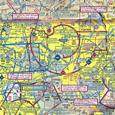 Chino Airport (CNO) VFR Sectional  Gaming Mouse Pad