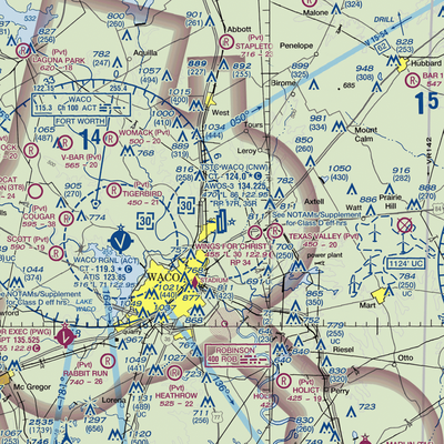 TSTC Waco Airport (CNW) VFR Sectional  Gaming Mouse Pad