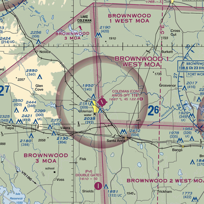 Coleman Municipal Airport (COM) VFR Sectional  Gaming Mouse Pad