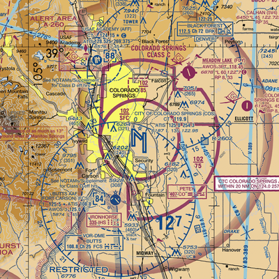 City of Colorado Springs Municipal Airport (COS) VFR Sectional  Gaming Mouse Pad