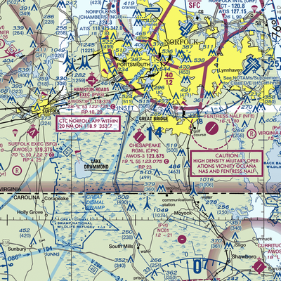 Chesapeake Regional Airport (CPK) VFR Sectional  Gaming Mouse Pad