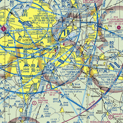 St Louis Downtown Airport (CPS) VFR Sectional  Gaming Mouse Pad