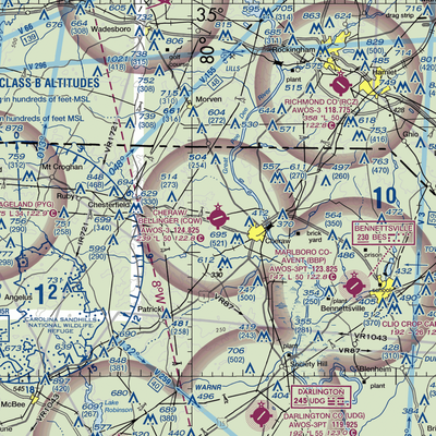 Cheraw Municipal Airport/Lynch Bellinger Field (CQW) VFR Sectional  Gaming Mouse Pad