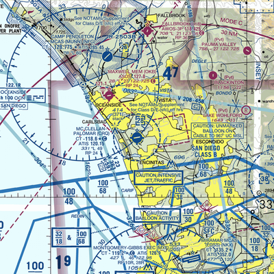 Mc Clellan-Palomar Airport (CRQ) VFR Sectional  Gaming Mouse Pad