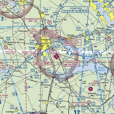 C David Campbell Field Corsicana Municipal Airport (CRS) VFR Sectional  Gaming Mouse Pad