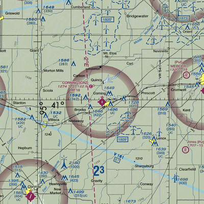 Corning Municipal Airport (CRZ) VFR Sectional  Gaming Mouse Pad