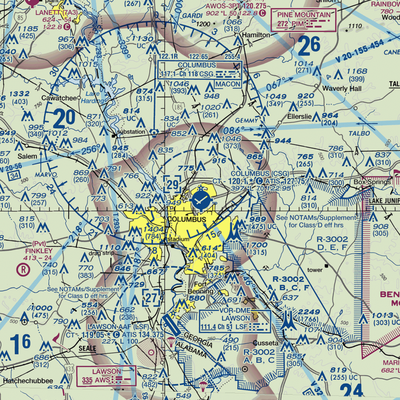 Columbus Metropolitan Airport (CSG) VFR Sectional  Gaming Mouse Pad