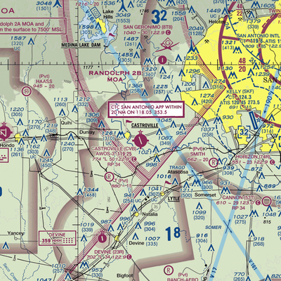 Castroville Municipal Airport (CVB) VFR Sectional  Gaming Mouse Pad