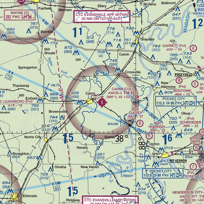 Carmi Municipal Airport (CUL) VFR Sectional  Gaming Mouse Pad