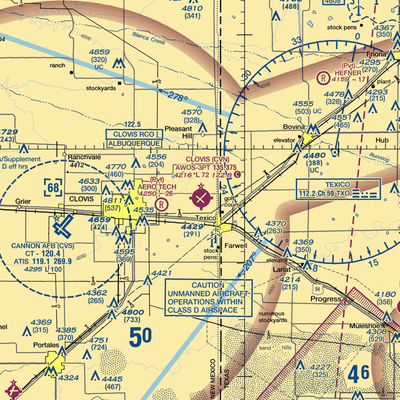 Clovis Municipal Airport (CVN) VFR Sectional  Gaming Mouse Pad