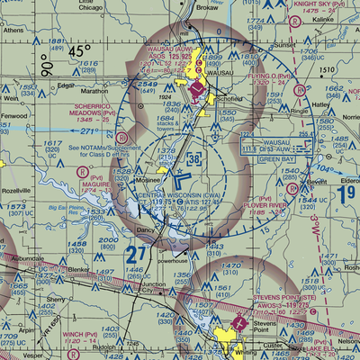 Central Wisconsin Airport (CWA) VFR Sectional  Gaming Mouse Pad