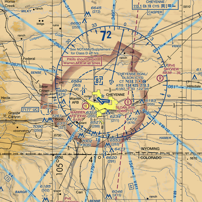 Cheyenne Regional Jerry Olson Field (CYS) VFR Sectional  Gaming Mouse Pad