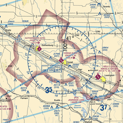 Cozad Municipal Airport (CZD) VFR Sectional  Gaming Mouse Pad