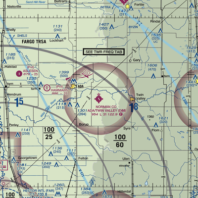 Norman County/Ada/Twin Valley Airport (D00) VFR Sectional  Gaming Mouse Pad