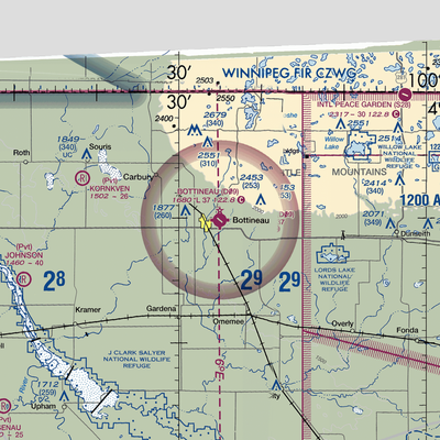 Bottineau Municipal Airport (D09) VFR Sectional  Gaming Mouse Pad