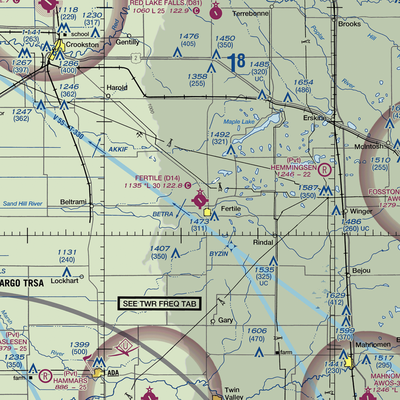 Fertile Municipal Airport (D14) VFR Sectional  Gaming Mouse Pad