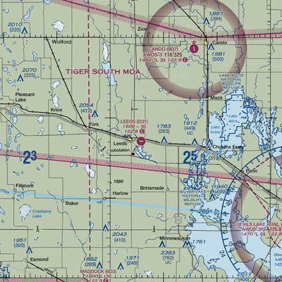 Leeds Municipal Airport (D31) VFR Sectional  Gaming Mouse Pad