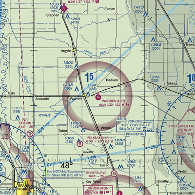 Warren Municipal Airport (D37) VFR Sectional  Gaming Mouse Pad