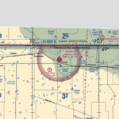 Crosby Municipal Airport (D50) VFR Sectional  Gaming Mouse Pad