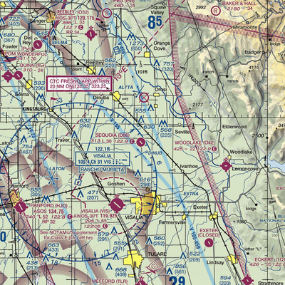 Sequoia Field (D86) VFR Sectional  Gaming Mouse Pad