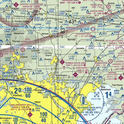 Romeo State Airport (D98) VFR Sectional  Gaming Mouse Pad