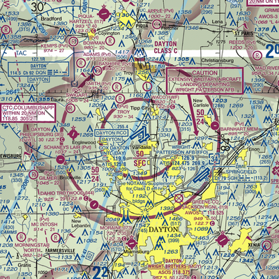 James M Cox Dayton International Airport (DAY) VFR Sectional  Gaming Mouse Pad