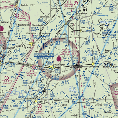 Daviess County Airport (DCY) VFR Sectional  Gaming Mouse Pad