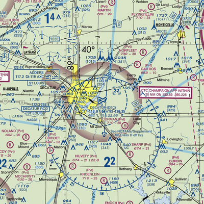 Decatur Airport (DEC) VFR Sectional  Gaming Mouse Pad