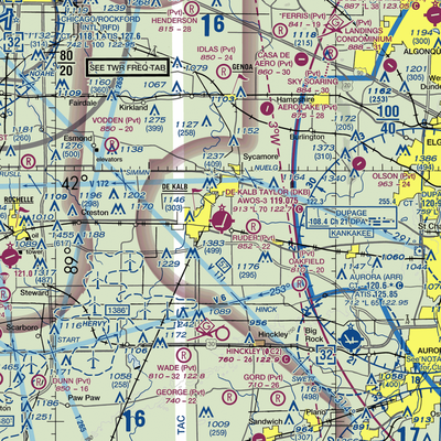 De Kalb Taylor Municipal Airport (DKB) VFR Sectional  Gaming Mouse Pad