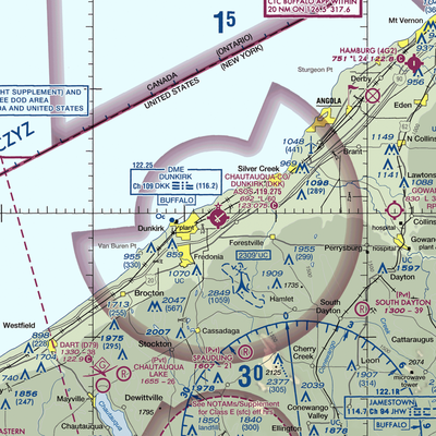 Chautauqua County-Dunkirk Airport (DKK) VFR Sectional  Gaming Mouse Pad