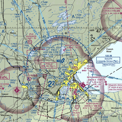 Duluth International Airport (DLH) VFR Sectional  Gaming Mouse Pad