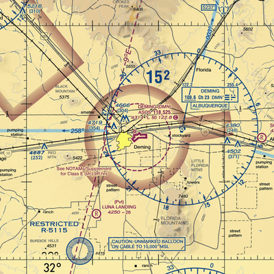 Deming Municipal Airport (DMN) VFR Sectional  Gaming Mouse Pad