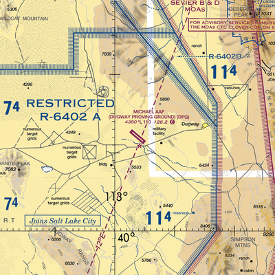 Michael AAF (Dugway Proving Ground) Airport (DPG) VFR Sectional  Gaming Mouse Pad