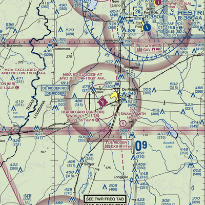 Beauregard Regional Airport (DRI) VFR Sectional  Gaming Mouse Pad