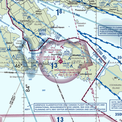 Drummond Island Airport (DRM) VFR Sectional  Gaming Mouse Pad