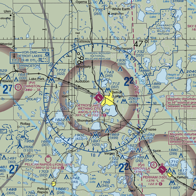 Detroit Lakes Airport - Wething Field (DTL) VFR Sectional  Gaming Mouse Pad