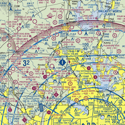 Denton Municipal Airport (DTO) VFR Sectional  Gaming Mouse Pad