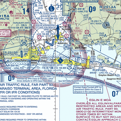 Destin Executive Airport (DTS) VFR Sectional  Gaming Mouse Pad