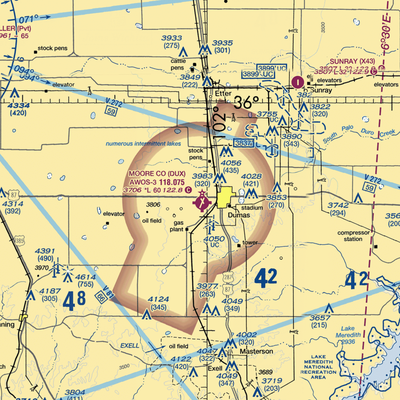 Moore County Airport (DUX) VFR Sectional  Gaming Mouse Pad