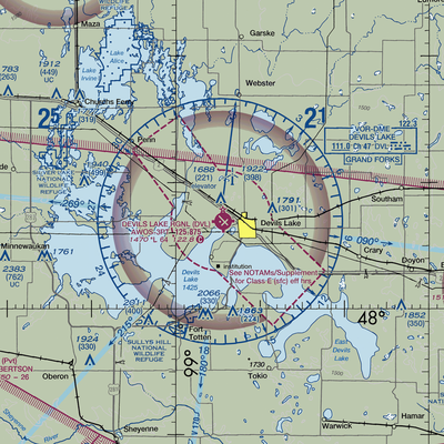 Devils Lake Regional Airport (DVL) VFR Sectional  Gaming Mouse Pad