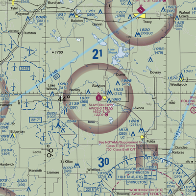 Slayton Municipal Airport (DVP) VFR Sectional  Gaming Mouse Pad