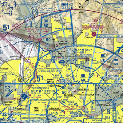 Phoenix Deer Valley Airport (DVT) VFR Sectional  Gaming Mouse Pad