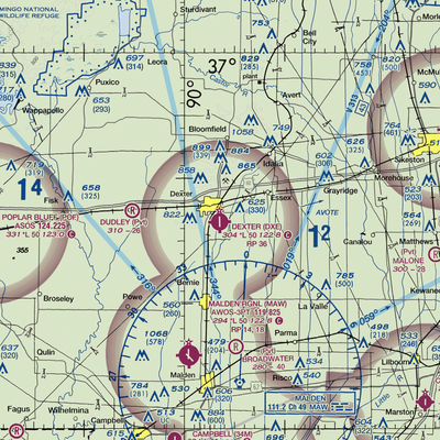 Dexter Municipal Airport (DXE) VFR Sectional  Gaming Mouse Pad