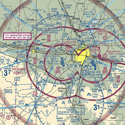 Dyess Air Force Base (DYS) VFR Sectional  Gaming Mouse Pad