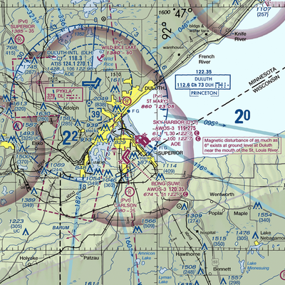 Sky Harbor Airport (DYT) VFR Sectional  Gaming Mouse Pad