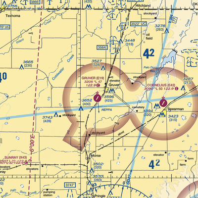 Gruver Municipal Airport (E19) VFR Sectional  Gaming Mouse Pad