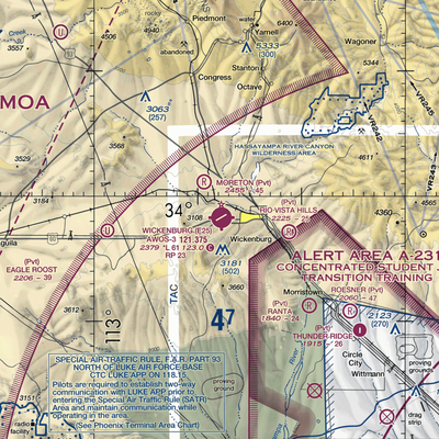 Wickenburg Municipal Airport (E25) VFR Sectional  Gaming Mouse Pad