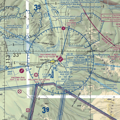 Gila Bend Municipal Airport (E63) VFR Sectional  Gaming Mouse Pad