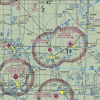 Eagle Grove Municipal Airport (EAG) VFR Sectional  Gaming Mouse Pad