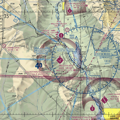 Needles Airport (EED) VFR Sectional  Gaming Mouse Pad